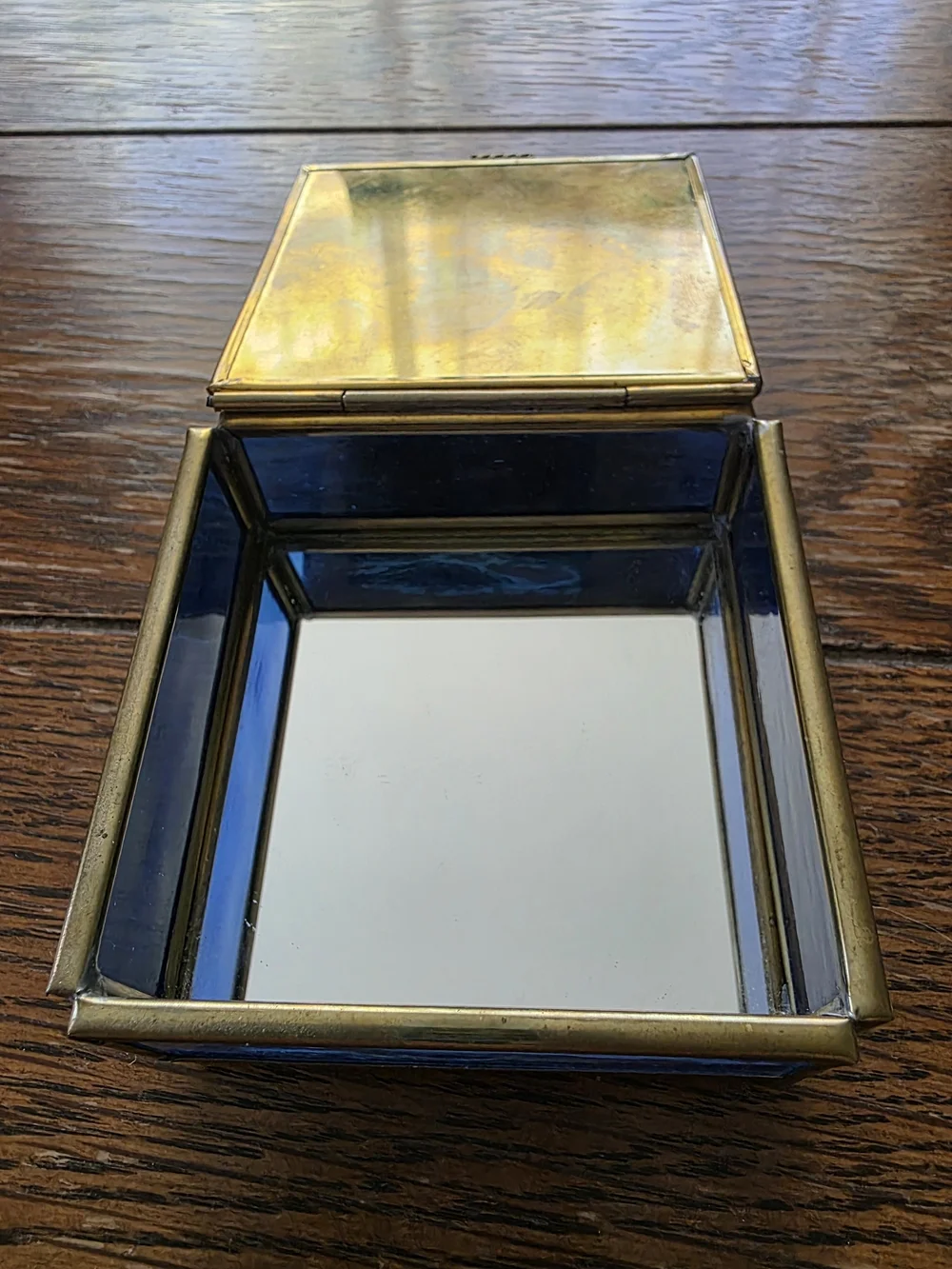 Vintage 1993 Blue Enesco Foil Art Angel Trinket Box Thomas Cathey Collection